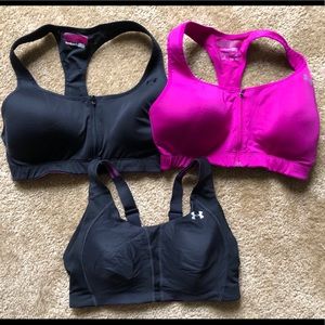 Lot of 3 Under Armour heat gear sports bras 34DD
